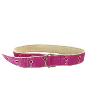 CJ LAING Martini Cotton Embroidered Belt in Pink Size XS
